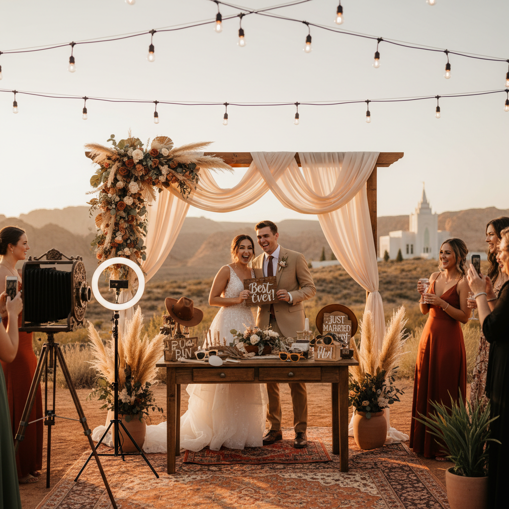 LDS Temple Wedding Reception Photo Booth Ideas and Tips
