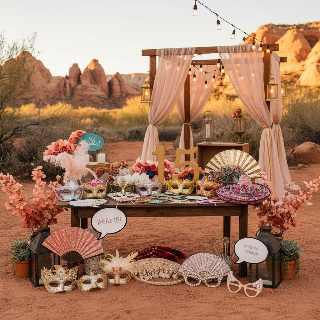 Ideas Creativas de Props para Photo Booth de Quinceañera