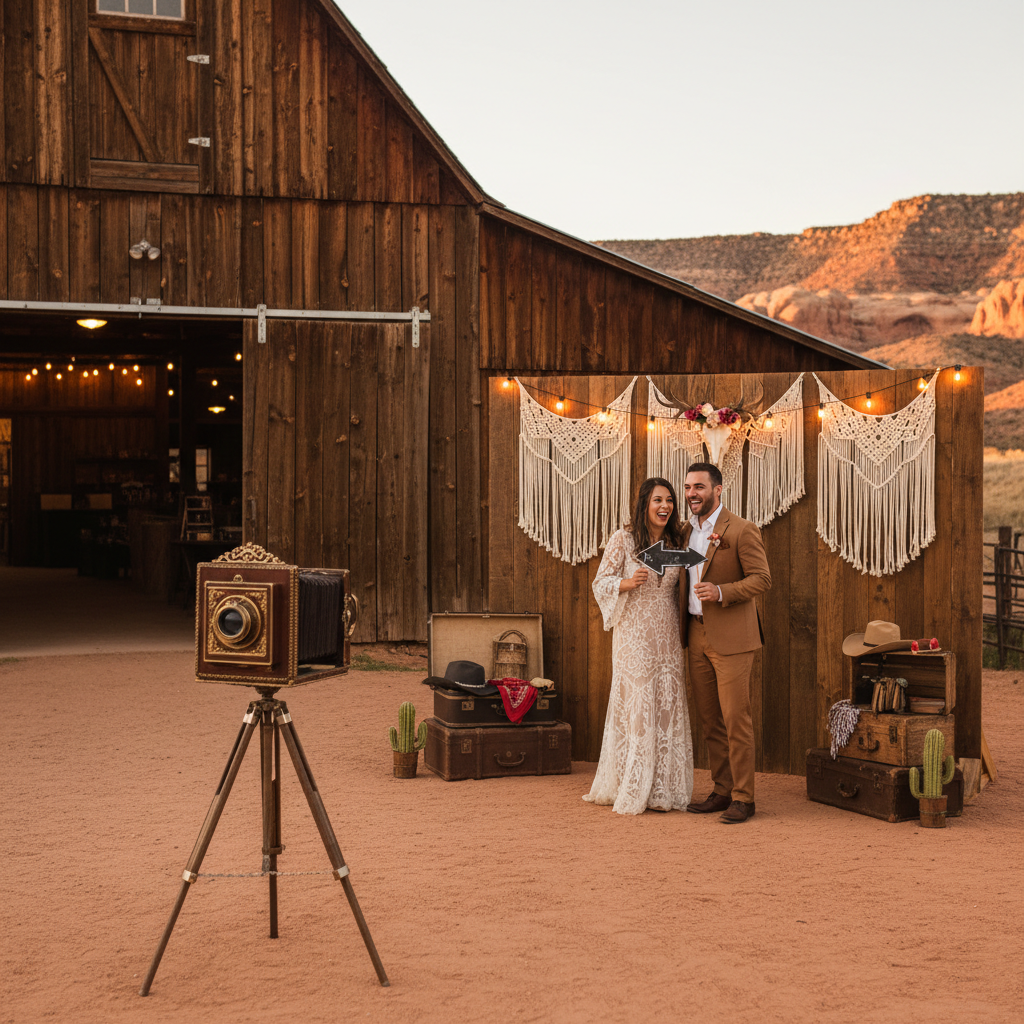 Rustic Barn Wedding Photo Booth Ideas in Utah