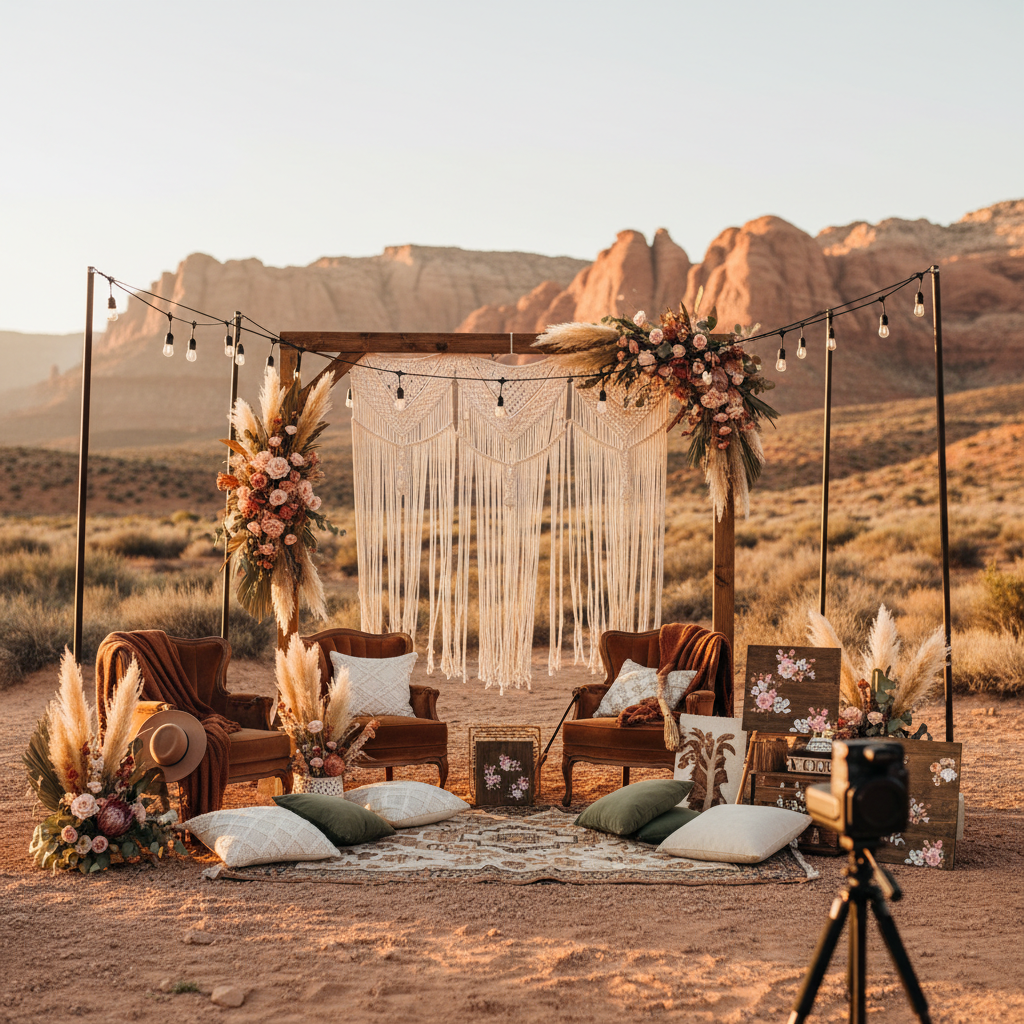 Boho Wedding Photo Booth Ideas and Styling Tips