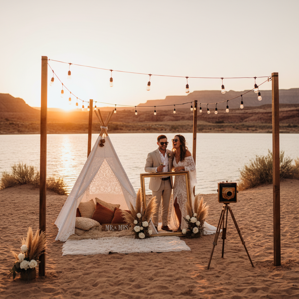 Photo Booth Ideas for Beach and Lake Weddings in Utah