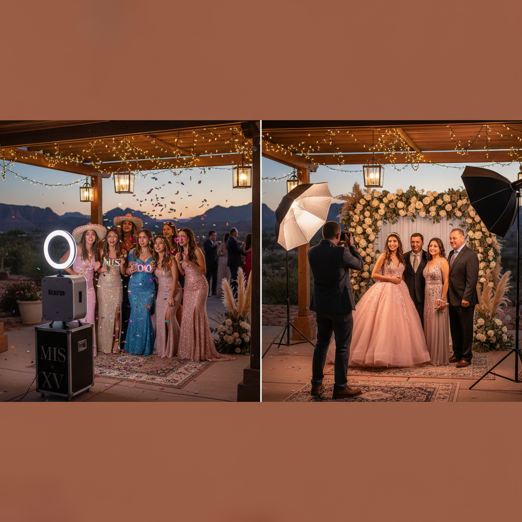 Quinceañera Photo Booth vs Fotógrafo Tradicional Complementos Perfectos