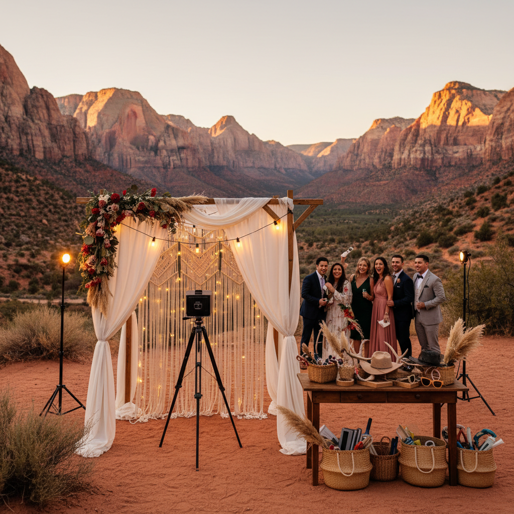 Hosting a Destination Wedding in Zion National Park: Photo Booth Logistics