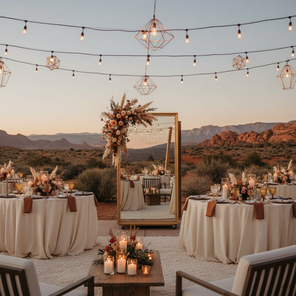St. George Country Club Wedding Aesthetics: Matching Your Mirror Booth to Desert Luxury Decor